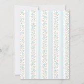 ミュートされたブルーボウヴィンテージフローラ1st誕生日パーティー 招待状 (裏面)