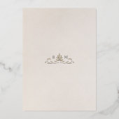 ミュートされたホワイトパーペネルヴィンテージモリスの日付を保存 箔招待状 (裏面)