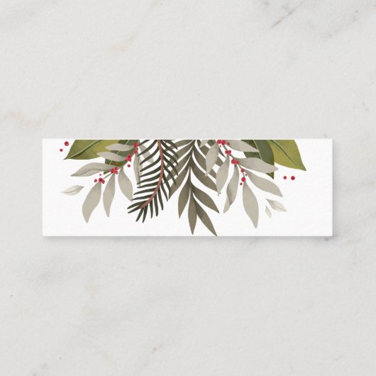 ミュートされたボ結婚タニカルのウェブサイトRSVP スキニー名刺 (裏面)