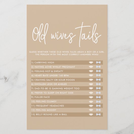 ミュートされたミニマルな赤ちゃんシャワー旧妻の物語ゲーム (正面)