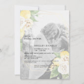 ミュートされたモダンフォトレモンの仮想ブライダルシャワー 招待状 (正面)