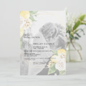 ミュートされたモダンフォトレモンの仮想ブライダルシャワー 招待状 (スタンド正面)