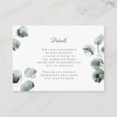 ミュートされたユーカリのスクリプトモダン詳細緑 エンクロージャーカード (正面)