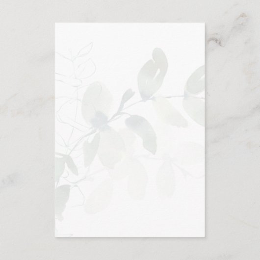 ミュートされたユーカリQRコード結婚の詳細 エンクロージャーカード (裏面)