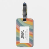 ミュートされたレインボーシンプルストライプカラフルカスタム ラゲッジタグ (裏面縦)