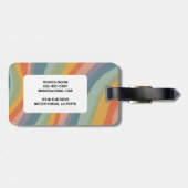 ミュートされたレインボーシンプルストライプカラフルカスタム ラゲッジタグ (裏面横)