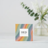 ミュートされたレインボーミニマリストの注文に感謝ストライプ スクエア名刺 (スタンド正面)