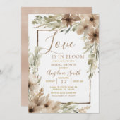 ミュートされたワイルドフラワーブライダルシャワーブライダル招待状 招待状 (正面/裏面)