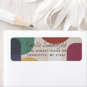 ミュートされた宝石のトーンモダンシェイプ差出人住所 ラベル (インサイチュ)