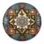 ミュートされた宝石の色のパターン セラミックノブ (正面)