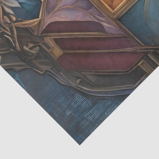 ミュートされた宝石の色のマンダラのデコページ 薄葉紙 (詳細)