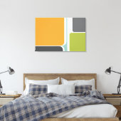 ミュートされた抽象芸術のレトロな色ブロックアート キャンバスプリント (インサイチュ (寝室))