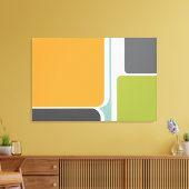 ミュートされた抽象芸術のレトロな色ブロックアート キャンバスプリント (インサイチュ (リビング))