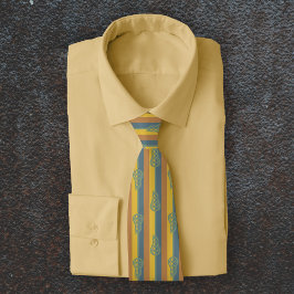 ミュートされた暖色レトロラクロススティックとストライプ ネクタイ