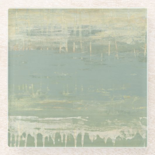 ミュートされた水平線 ガラスコースター (正面)