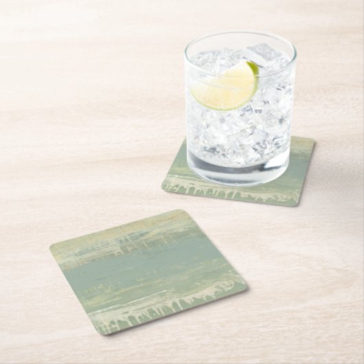 ミュートされた水平線 スクエアペーパーコースター (インサイチュ)