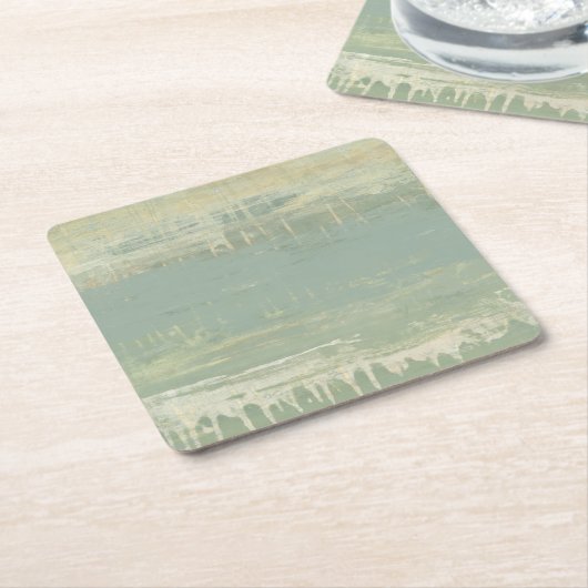 ミュートされた水平線 スクエアペーパーコースター (アングル)