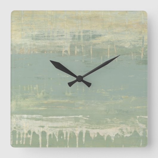 ミュートされた水平線 スクエア壁時計 (正面)