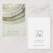 ミュートされた緑のアクアアゲート自然ヘアピンディスプレイ 名刺 (正面/裏面)