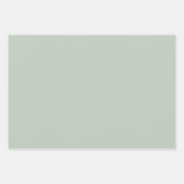 ミュートされた緑のグレー無地のカラー ラッピングペーパーシート (正面3)