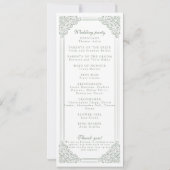 ミュートされた緑のヴィンテージフレームエレガントスクリプトプログラム (裏面)