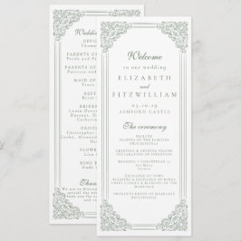 ミュートされた緑のヴィンテージフレームエレガントスクリプトプログラム