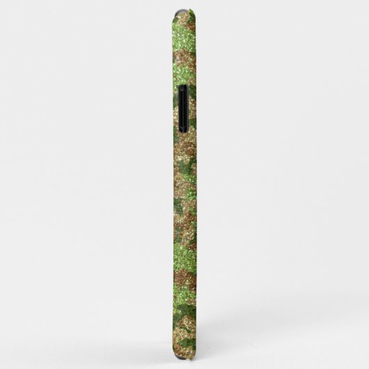 ミュートされた緑の迷彩アウトドアのモノグラム名 Case-Mate iPhoneケース (裏面/右)