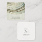 ミュートされた緑の青のアゲートス自然タッドイヤリングディスプレイ スクエア名刺 (正面/裏面)