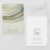 ミュートされた緑の青のアゲートス自然タッドイヤリングディスプレイ 名刺 (正面/裏面)