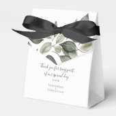 ミュートされた緑パーソナライズされたの結婚葉 フェイバーボックス (正面サイド)