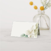 ミュートされた緑結婚の葉 プレイスカード (裏面)