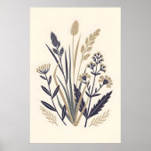 ミュートされた自然イラストレーション ポスター (正面)