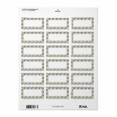 ミュートされた茶色と緑の住所 シールの円 ラベル (フルシート)