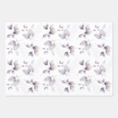 ミュートされた茶色の水色の蝶と葉 ラッピングペーパーシート (正面3)