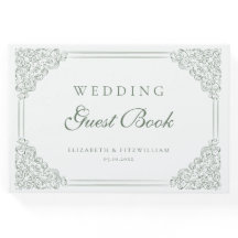 ミュートされた華美緑の縁どヴィンテージ結婚フレーム