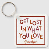 ミュートされた赤失ったは、あなたがキーチェーンを愛するものを取得 キーホルダー (正面)