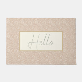 ミュートされた赤面スケッチ牡丹フローラ ドアマット