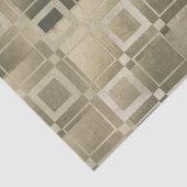 ミュートされた金ゴールドモダンの正方形の幾何学的なガラスパーティー 薄葉紙 (詳細)