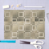 ミュートされた金ゴールドモダンの正方形の幾何学的なガラスパーティー 薄葉紙 (クラフト)