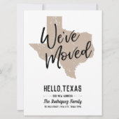 ミュートされた金ゴールド引っ越しました-テキサス州移動 カード (正面)