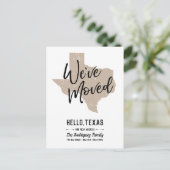 ミュートされた金ゴールド引っ越しました-テキサス州 案内ポストカード (スタンド正面)