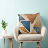 ミュートされた銅、金ゴールド、青銅、青幾何学的 クッション (椅子)
