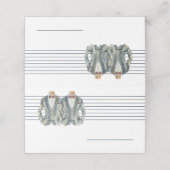 ミュートされた青い2つのルームスーツとボウタイ結婚ズ プレイスカード (外部開封)