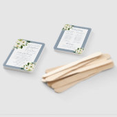 ミュートされた青フローラ開花結婚の式プログラム ハンドファン (組立なし)