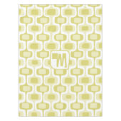 ミュートされた黄色の抽象芸術の正方形パターン テーブルクロス (正面)