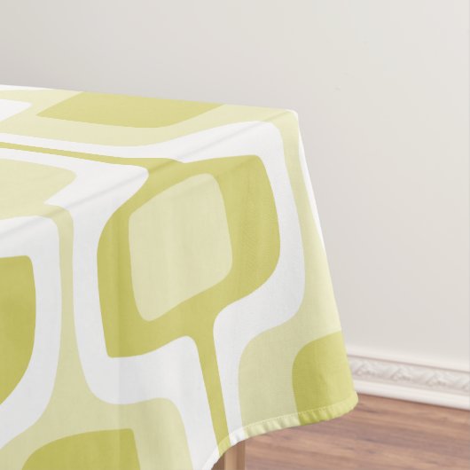 ミュートされた黄色の抽象芸術の正方形パターン テーブルクロス (インサイチュ)