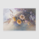 ミュートされた黄色の紫色の花水色 薄葉紙 (正面)