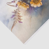 ミュートされた黄色の紫色の花水色 薄葉紙 (詳細)