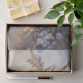 ミュートされた黄色の紫色の花水色 薄葉紙 (ギフト)