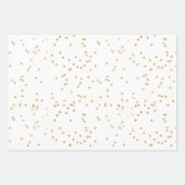 ミュートされたBoho図形とフェイク金ゴールドドットホリデーラップ ラッピングペーパーシート (正面2)